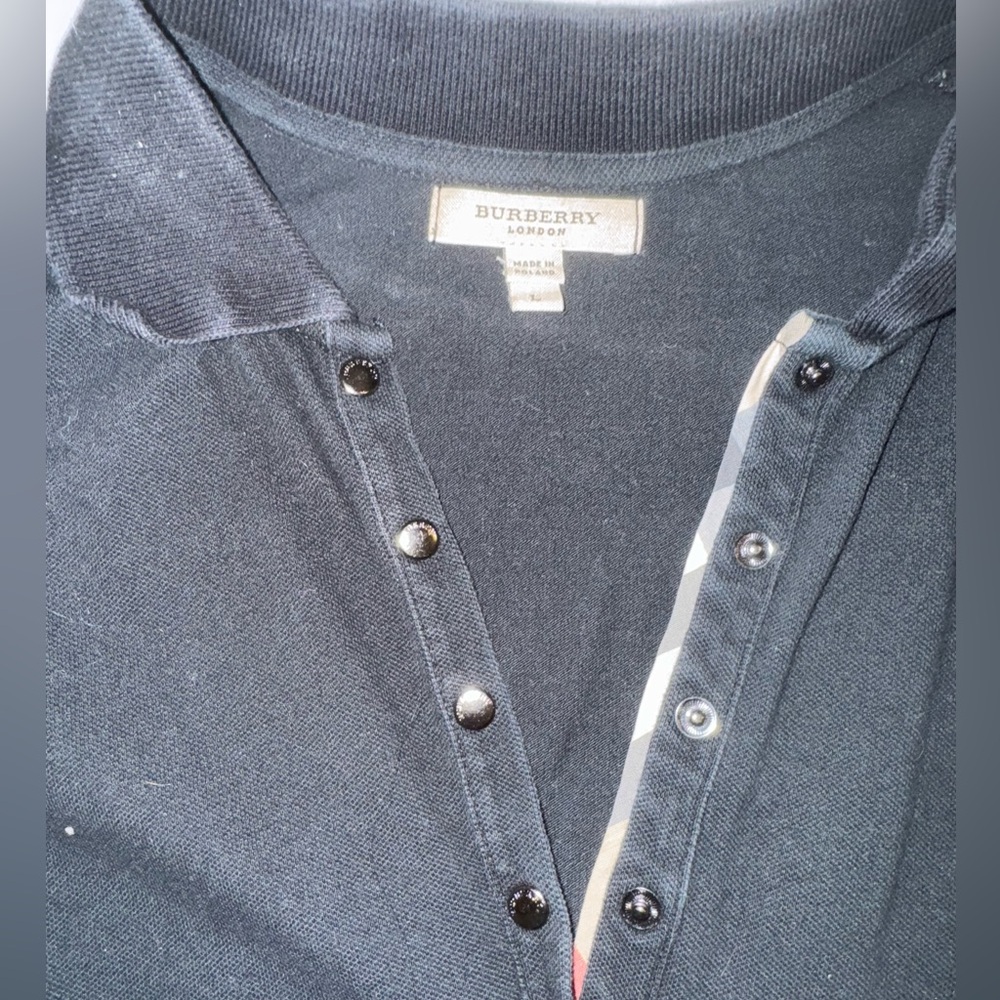 Black Burberry Polo Shirt with Puff Sleeves - Picture 4 of 4